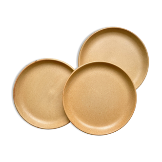 3 Assiettes Vintage en Grès Sarreguemines modèle Fermette made in France