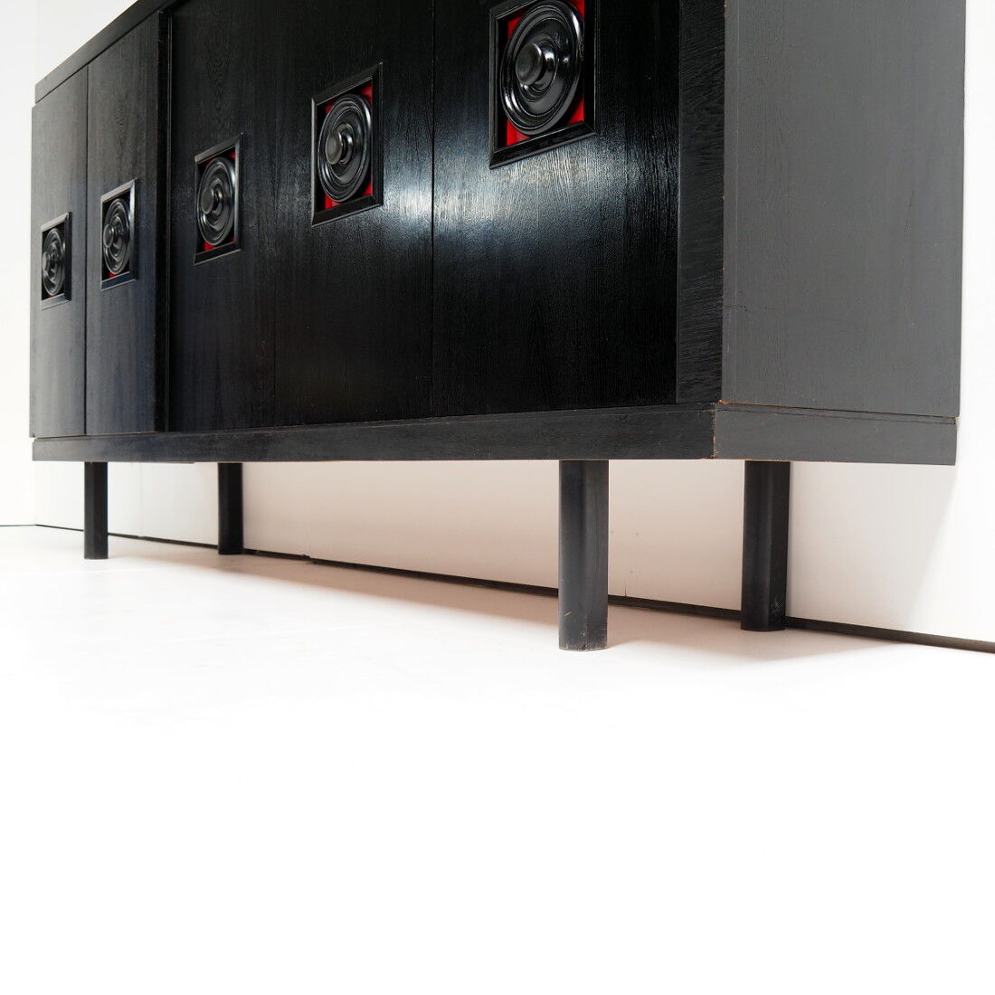 XXL black brutalist sideboard, Belgium 1960’s