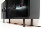 XXL black brutalist sideboard, Belgium 1960’s