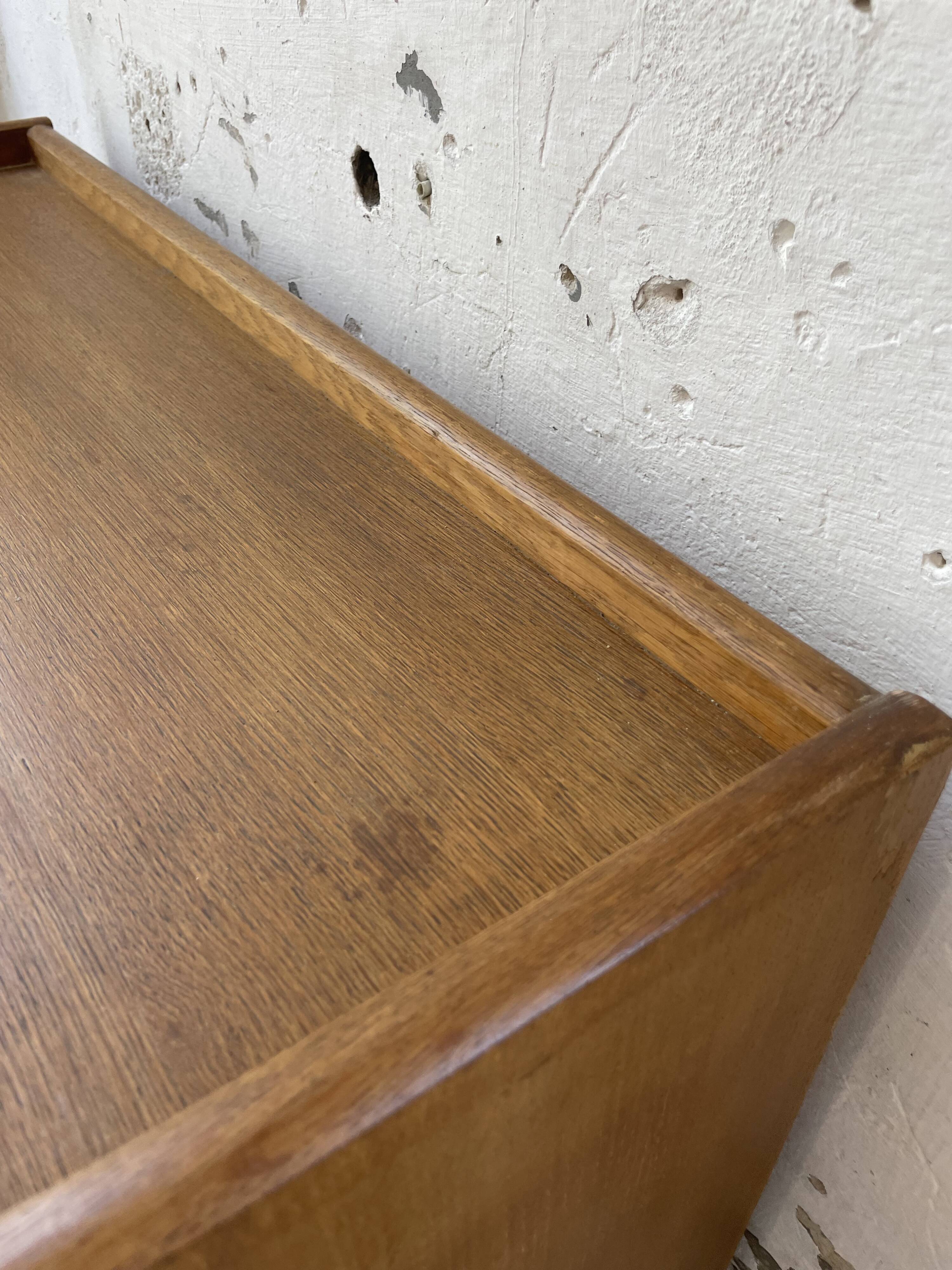 Meuble de rangement secrétaire chêne années 60