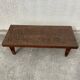 Afro style carved wooden table with glass top
