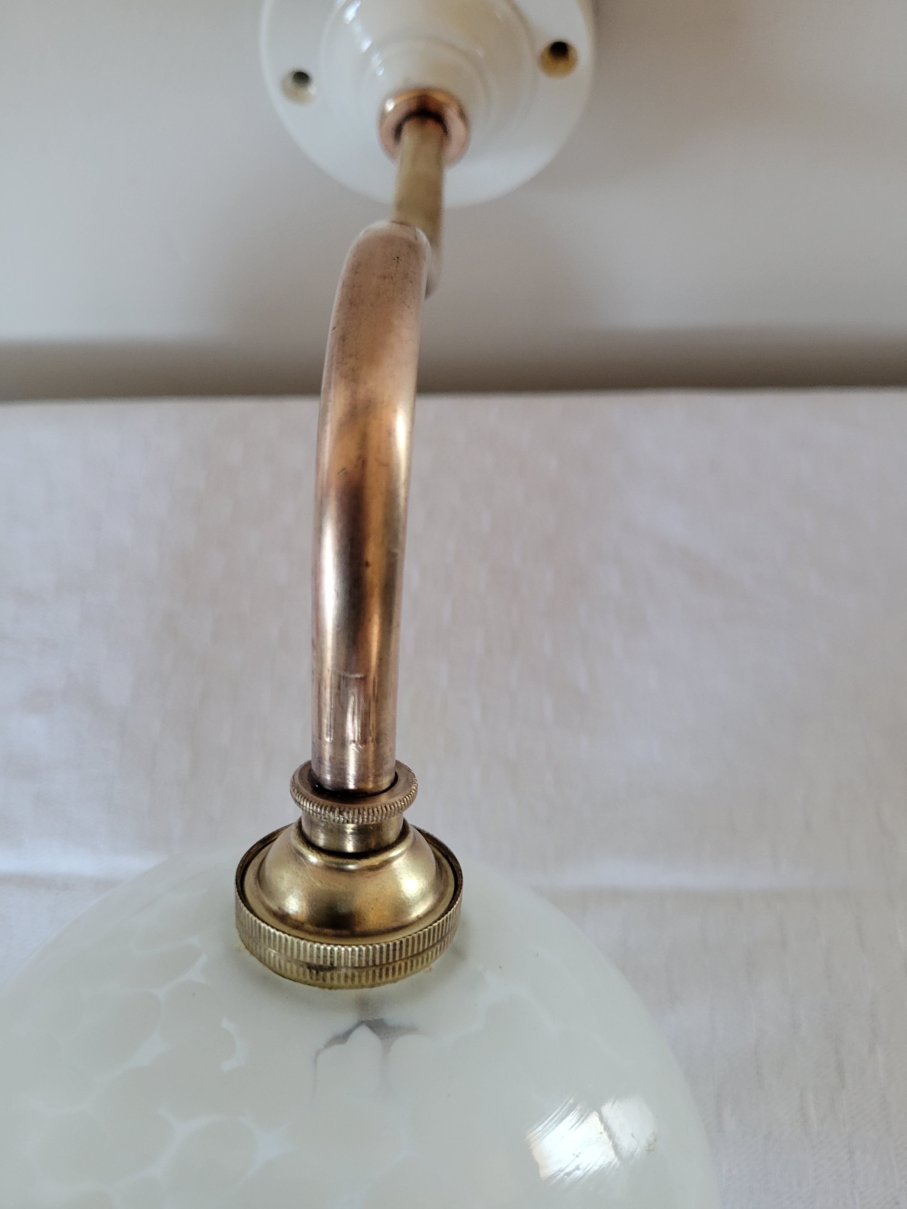 Brass and Clichy glass wall lamp