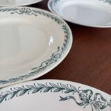 service de 10 assiette plate ancienne Longchamp terre de fer Belleville
