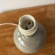 Lampe vintage en grès et abat-jour laine