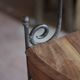 Wrought iron and wood corner unit, vintage corner furniture, corner shelf.