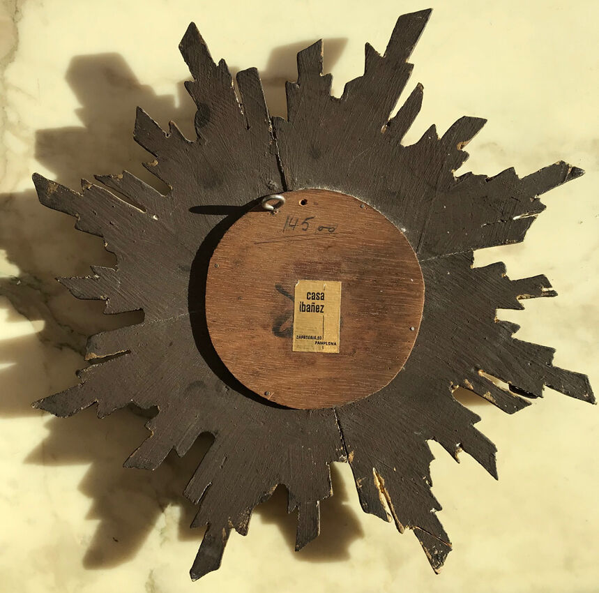 Sun mirror in gilded wood from the 1960s - L 27 cm