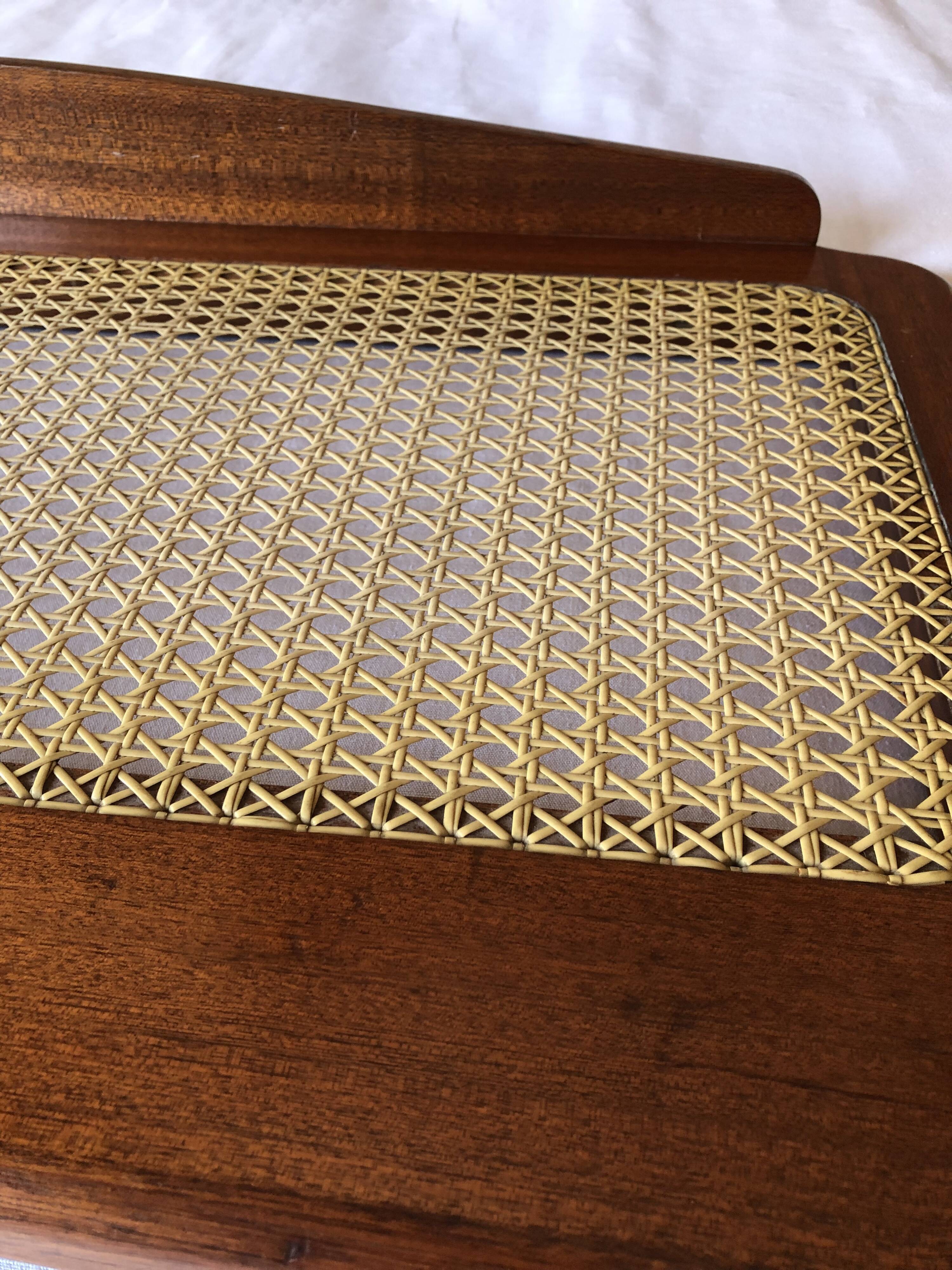 Vintage rattan canning headboard