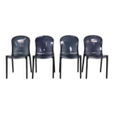4x Dining Chair in Smoked Plexiglass, 2000s
