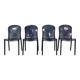 4x Dining Chair in Smoked Plexiglass, 2000s