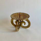 Brutalist bronze candleholder, 1970s