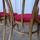 Set of 8 Vintage Bentwood Bistro Chairs: Red Upholstery