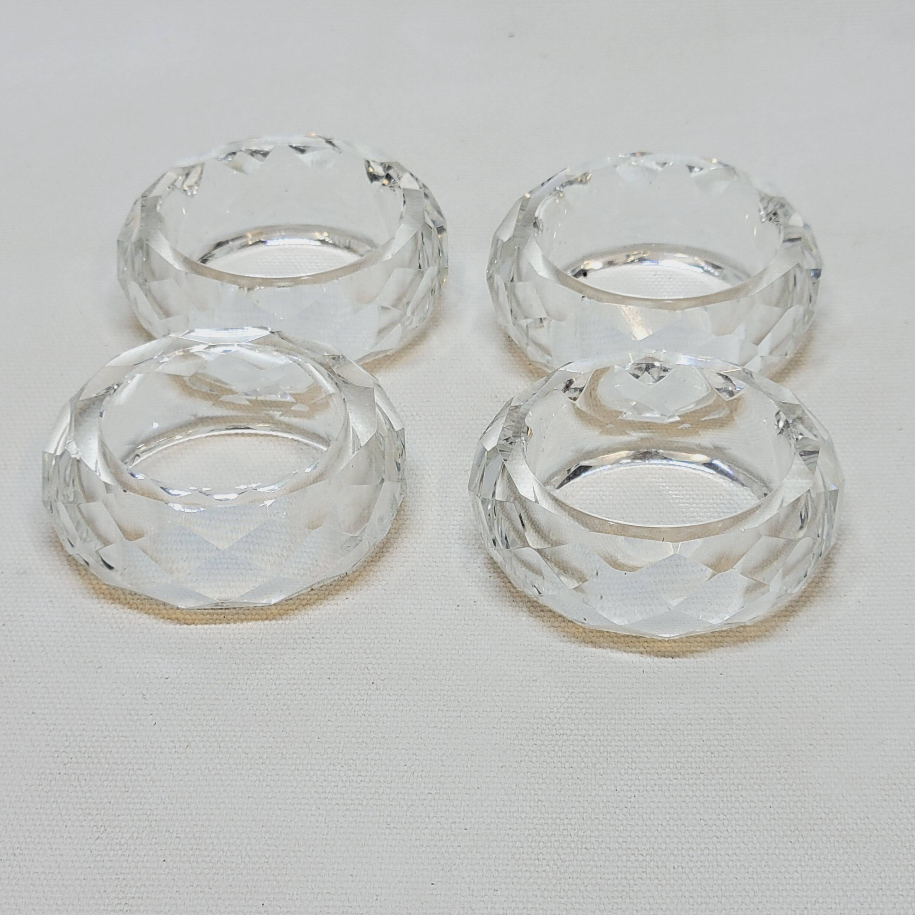 4 Ronds De Serviette En Cristal