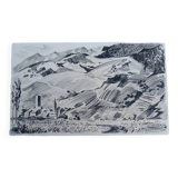 Grand dessin original à la pierre noire par Jean Villette (1913-2005)
