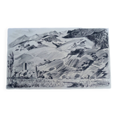 Grand dessin original à la pierre noire par Jean Villette (1913-2005)