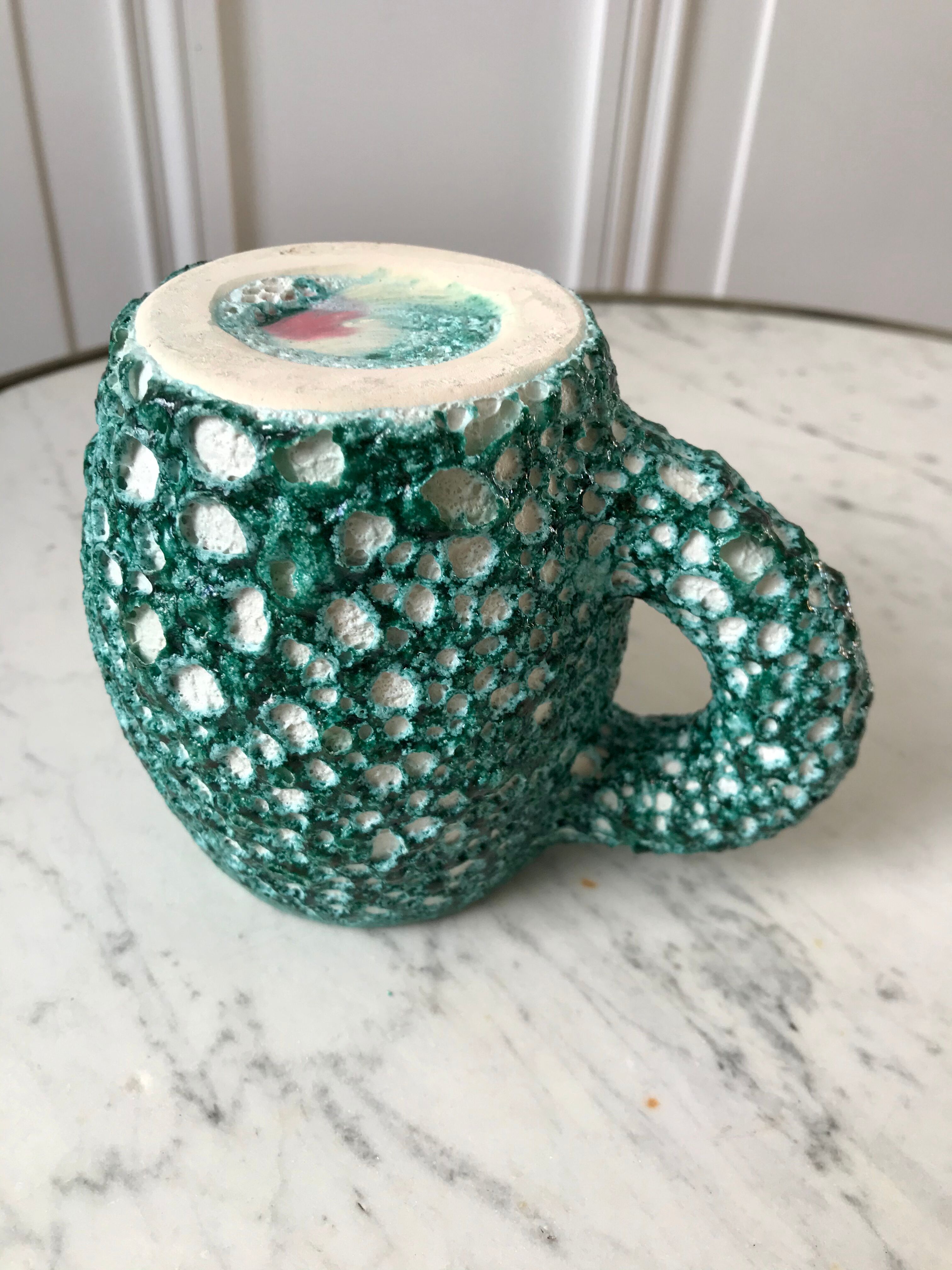 Cup / mug green fat lava vintage 70s