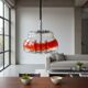 Suspension vintage en verre Murano / lustre avec accent orange