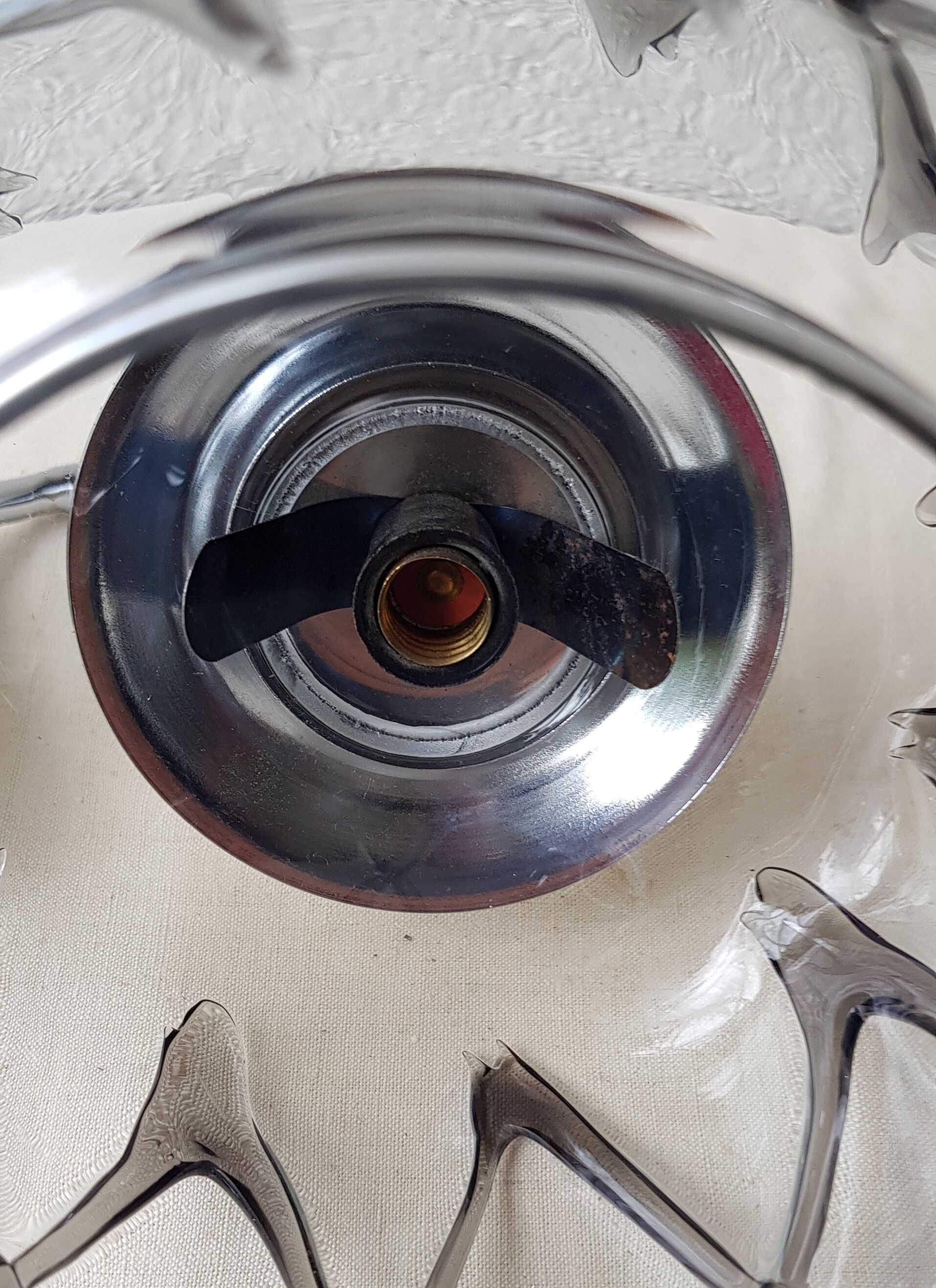 70's glass and chrome metal sconce