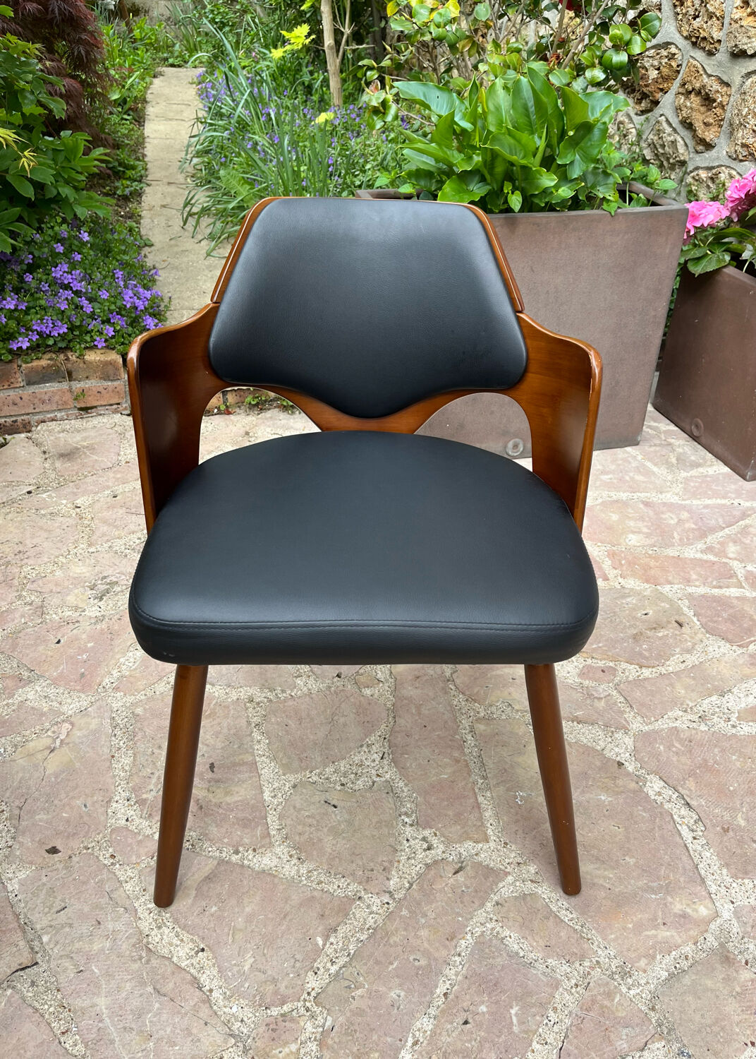 Pair of wooden armchairs