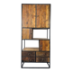Antique wooden cabinet with black metal structure