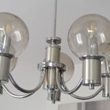Glass and metal pendant light 1970