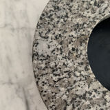 Vintage round marble ashtray speckled grey -black