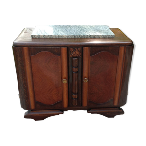 Table de chevet à deux portes en chêne / années 50/60