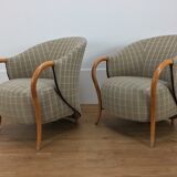 Pair of 80's Cinna design armchairs