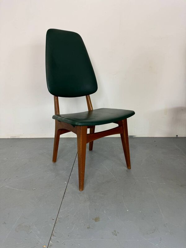 Chaises de salle à manger vintage en teck à dossier haut, design danois norvégien Bruk Sorheim