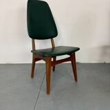 Chaises de salle à manger vintage en teck à dossier haut, design danois norvégien Bruk Sorheim