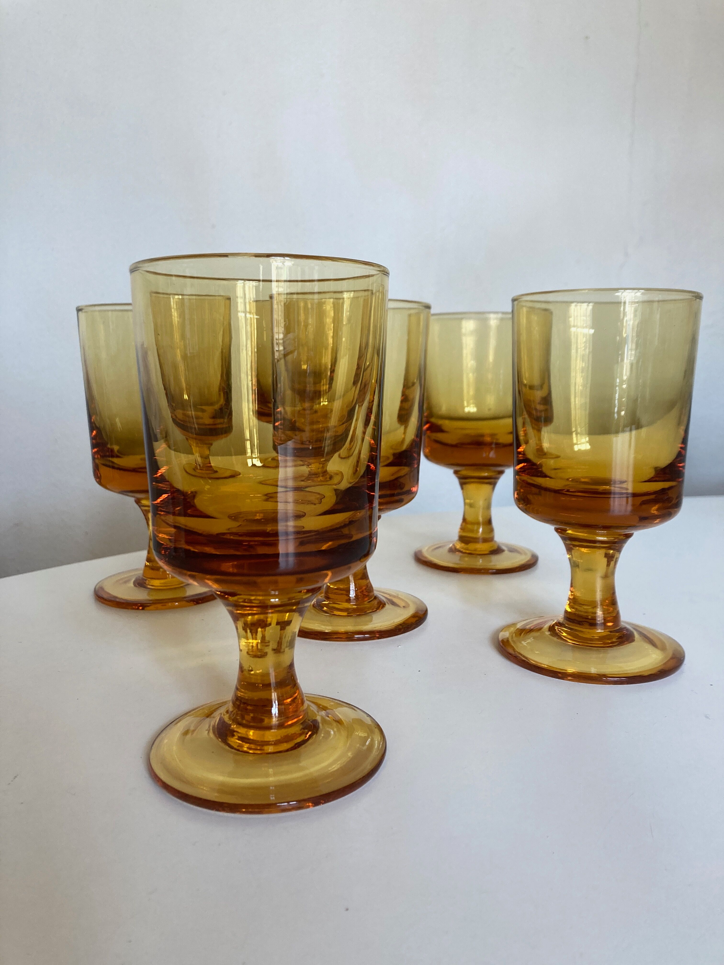 Set of 6 solid glasses 1970