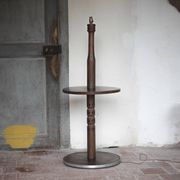 Lampadaire bois vintage, table de lecture, table bois sculptée, liseuse