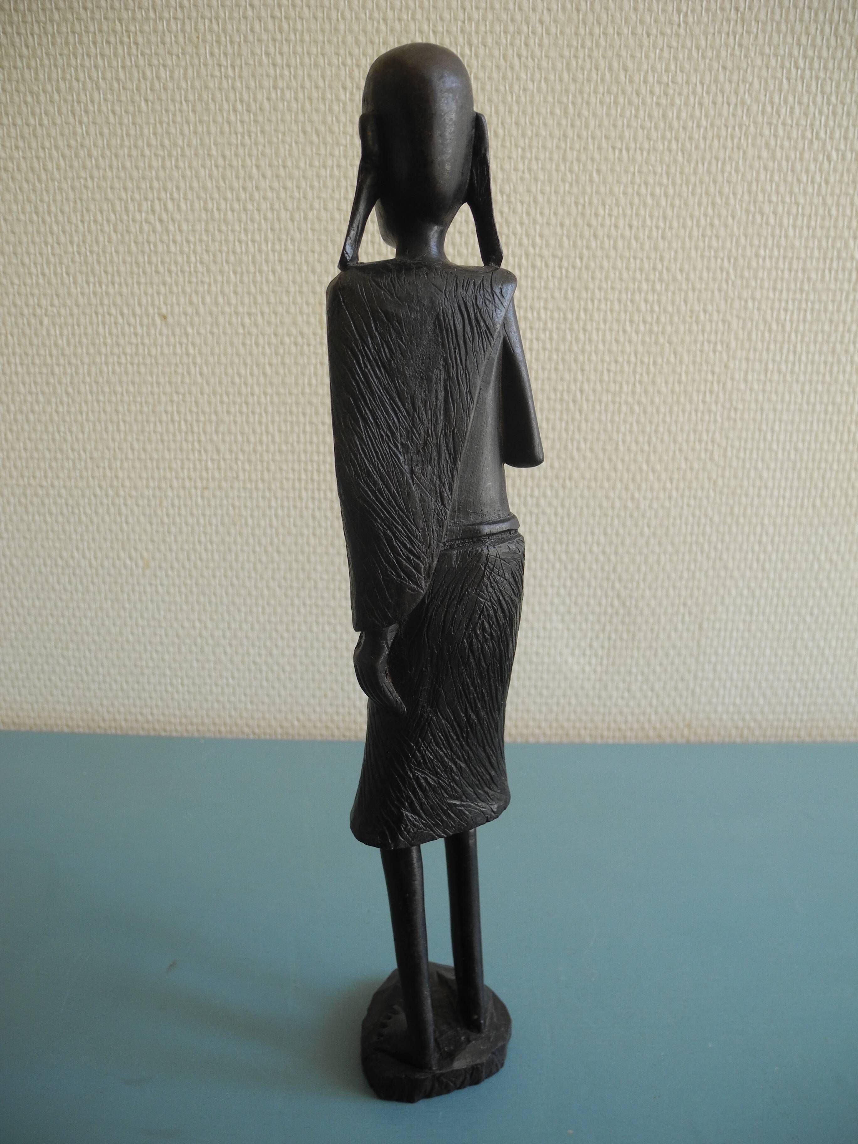 old wooden statuette african art ethnic vintage African wooden statue