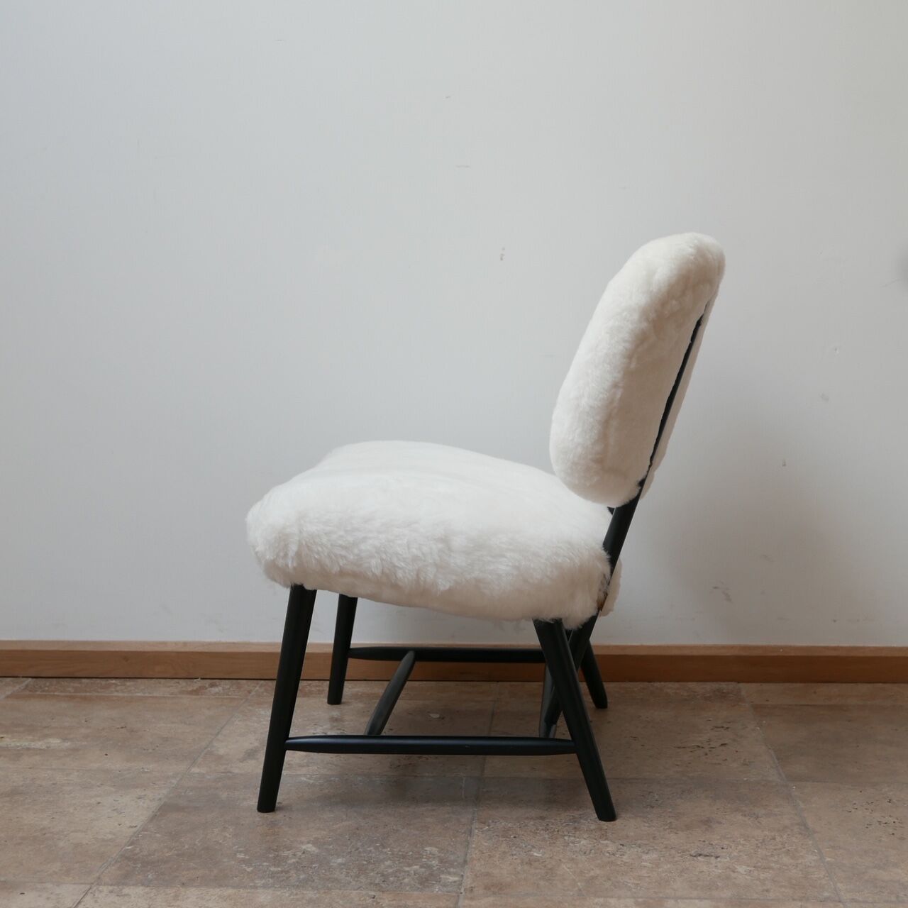 Pair of Alf Svensson 'TeVe' sheepskin shearling lounge chairs