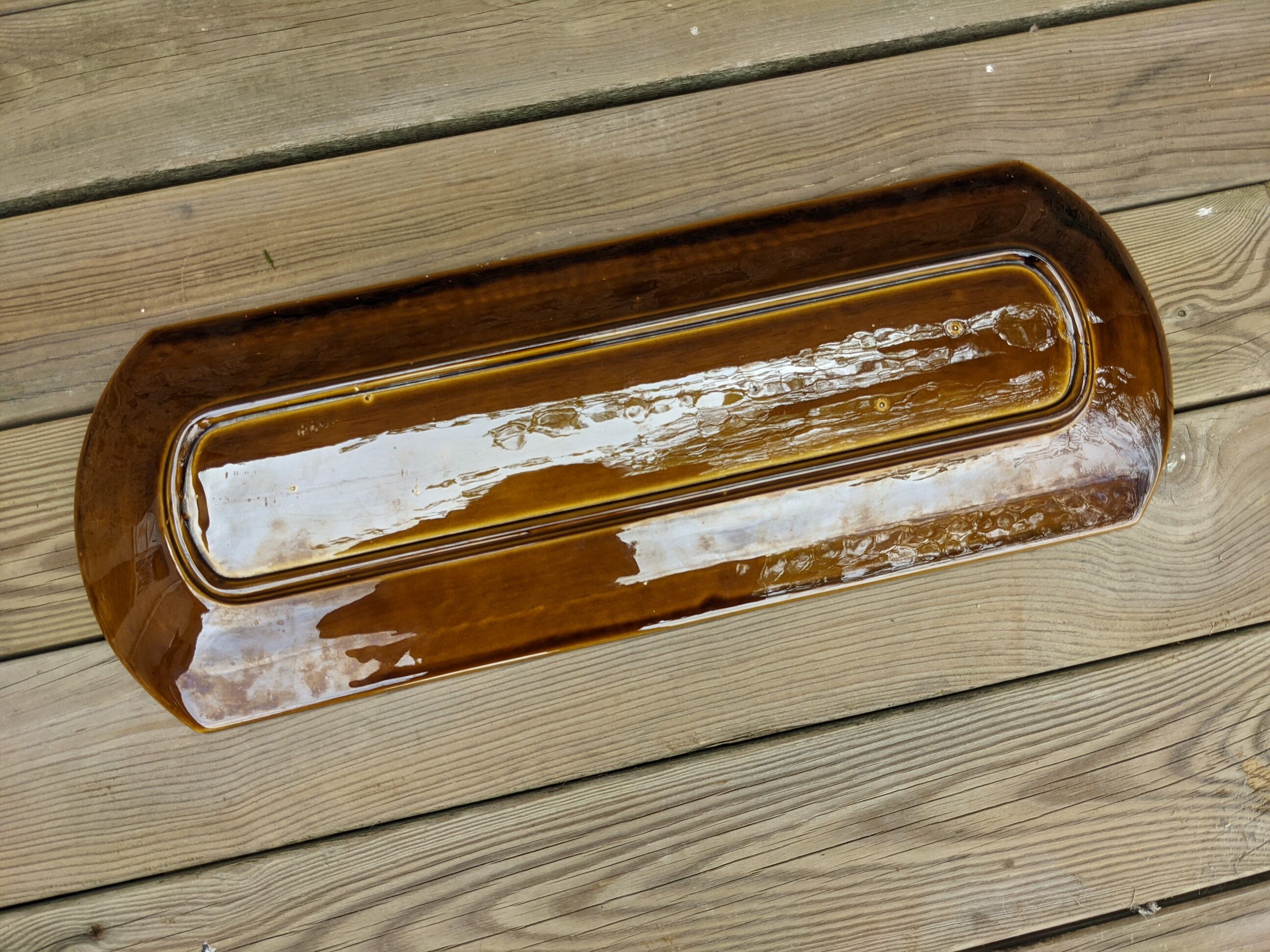 Dish fish vintage ceramic brown 60 cm