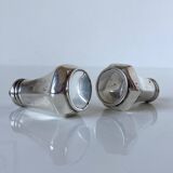 Antique salt and pepper shakers in solid English silver