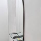 Miroir d'entrée mural ovale et table console avec plateau en verre