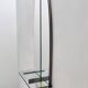 Oval Wall-Mounted Entryway Mirror and Console Table with Glass Top