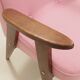 Mid-century modern armchair, oak wood, natural wool.