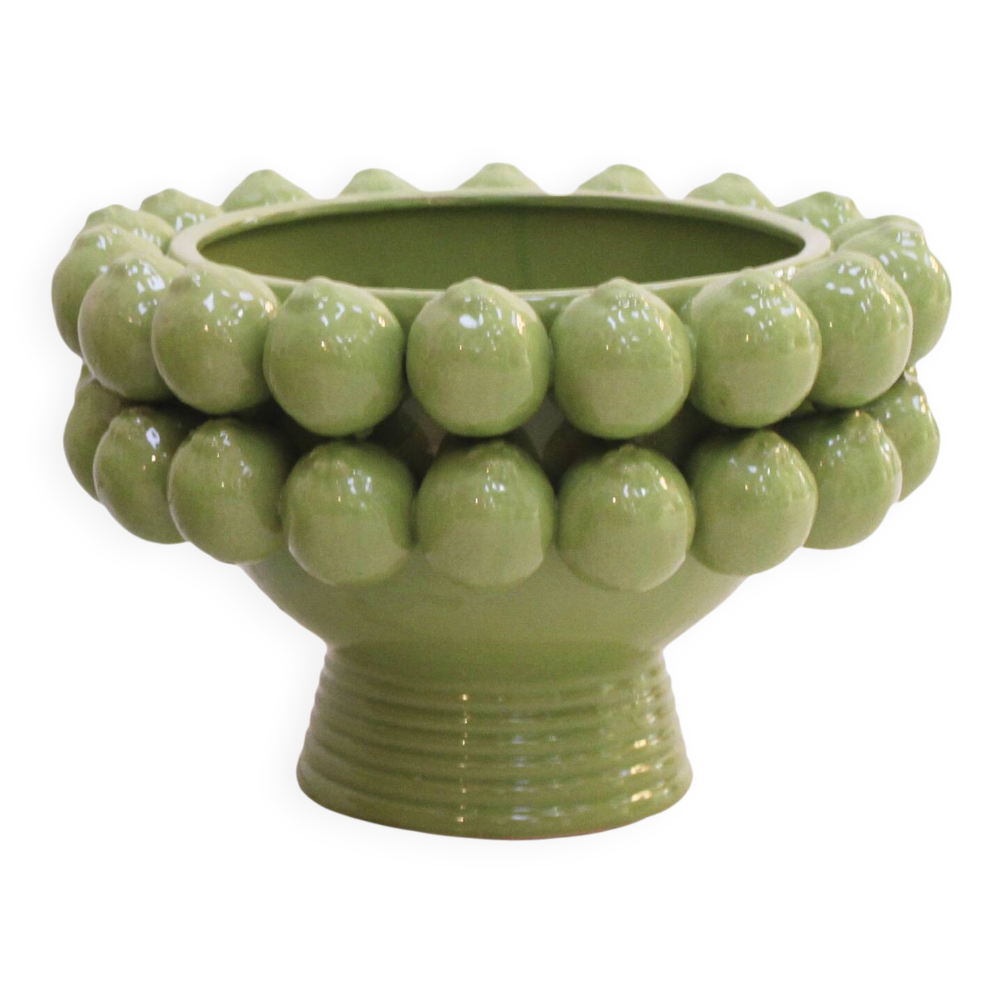 Vase made by hand in glazed ceramic