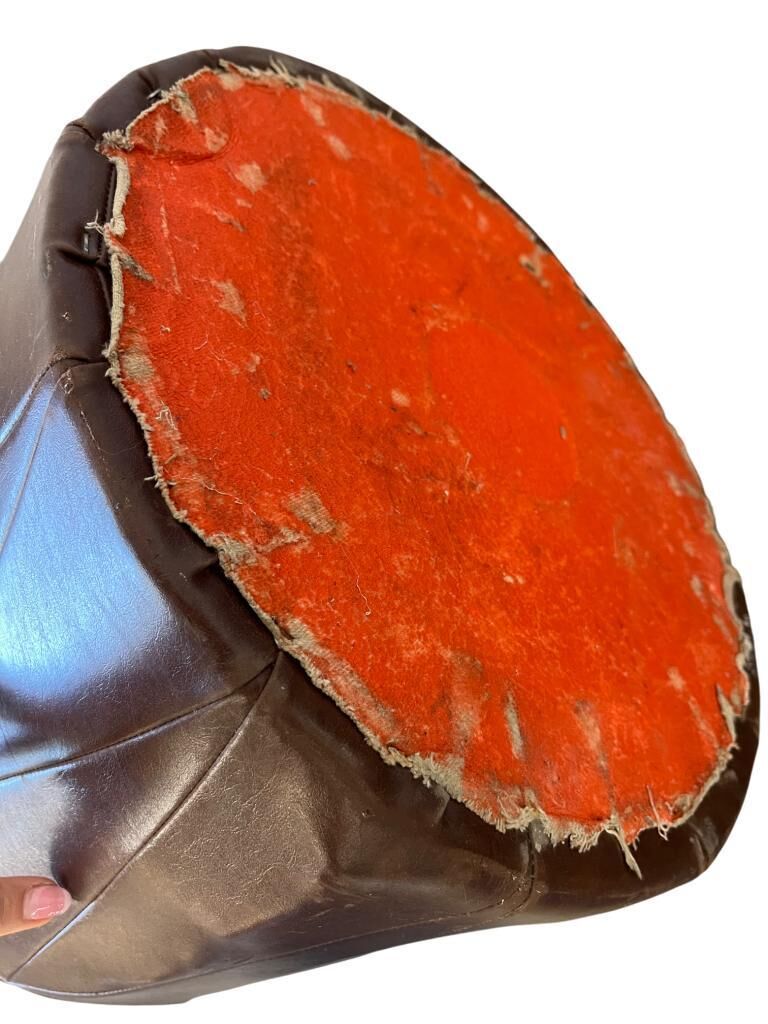 Vintage brown pouf from the 70s