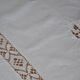 White linen tablecloth with embroidery 181cm/261cm