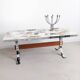 Table basse vintage en marbre et chrome 1970