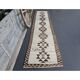 1970s Vintage Turkish Oushak Diamond Wool Runner 83x343