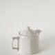 Faceted ceramic teapot, White, 1950