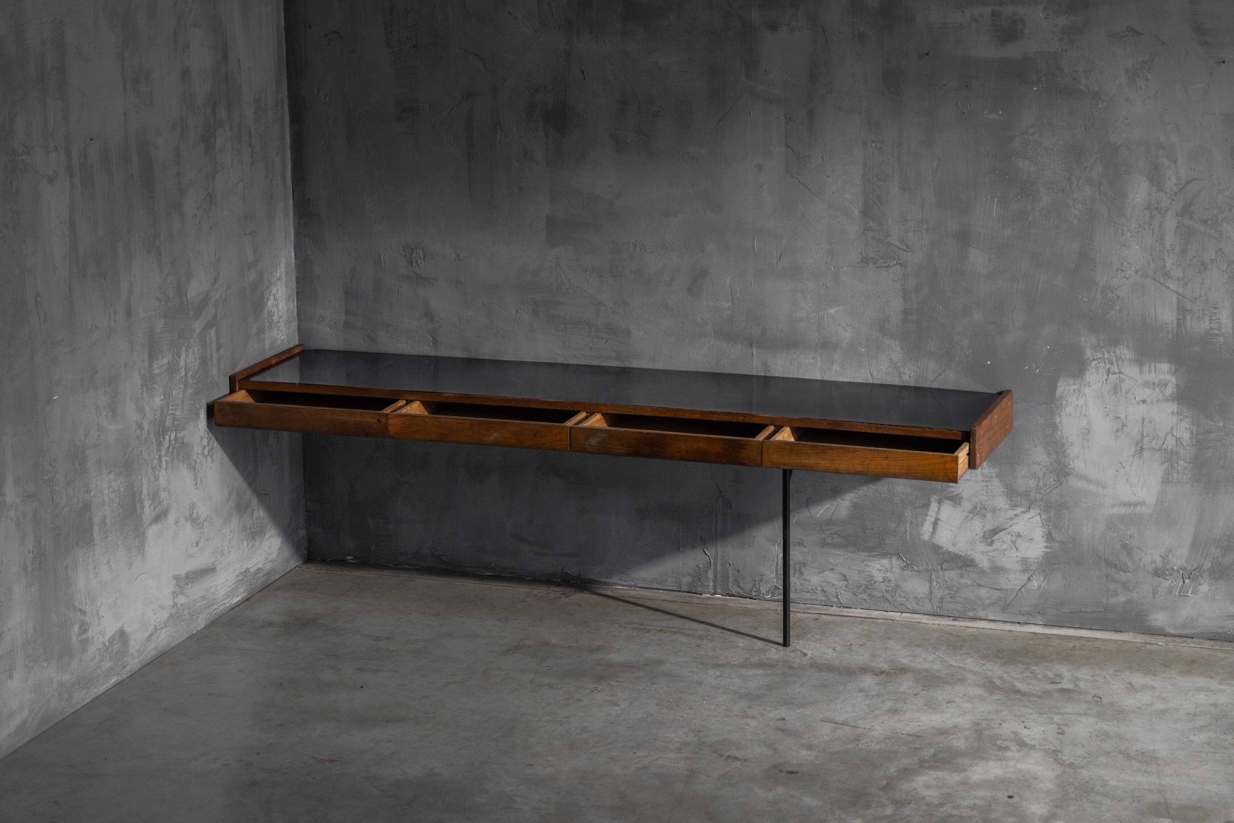 Modernist wall-mounted console, France, 1960s