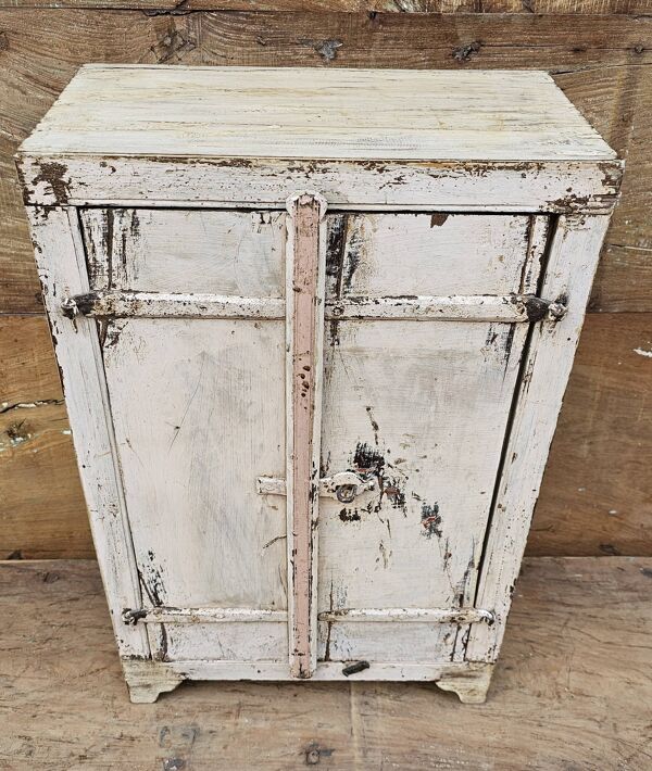 Ancien chevet - cabinet tribal en teck birman