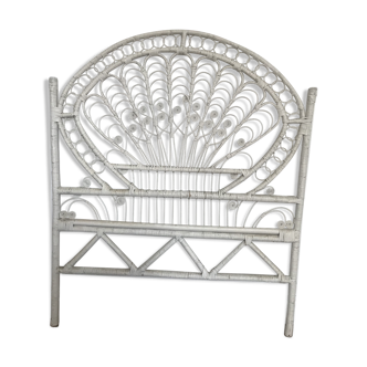 Peacock rattan headboard one person