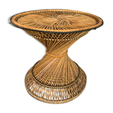 Vintage braided wicker table
