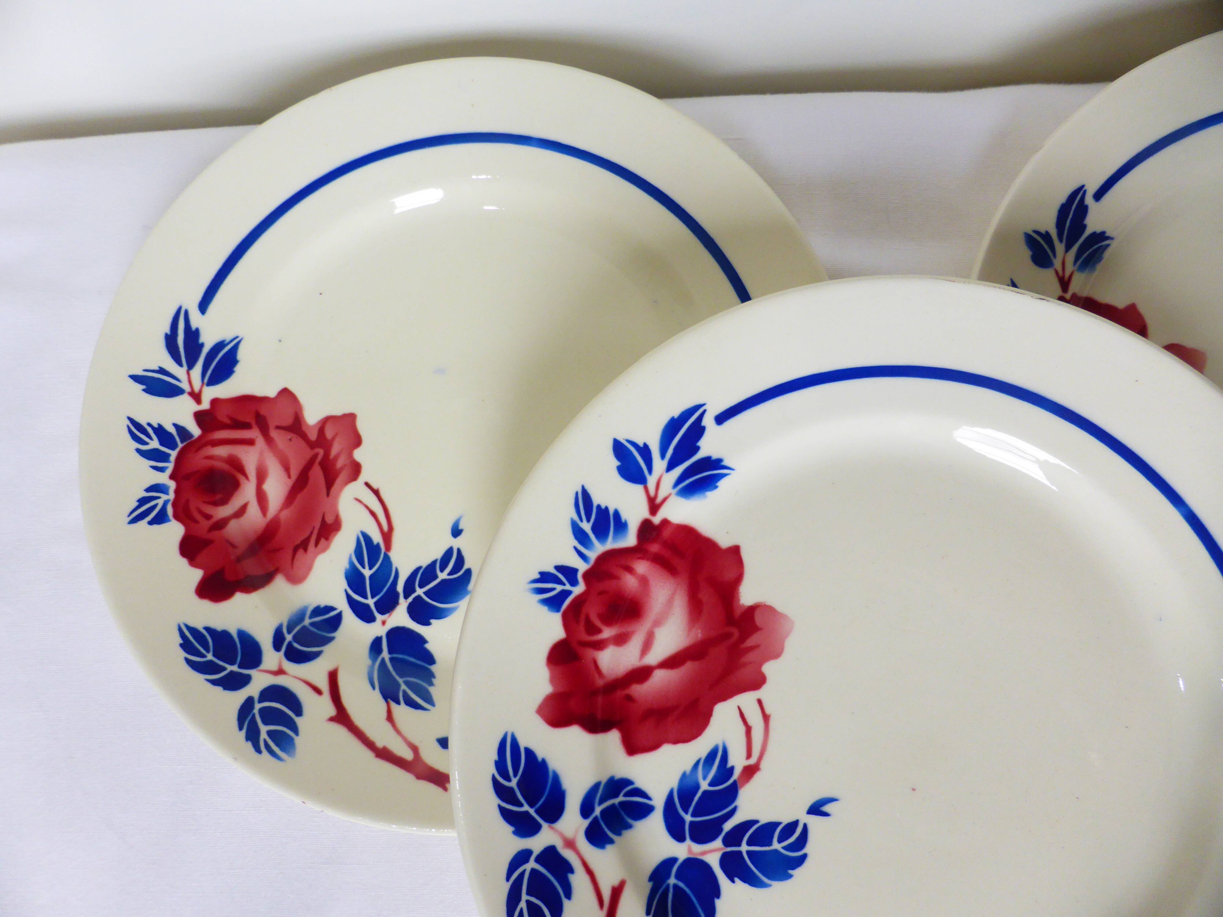 4 vintage dessert plates from K&G Luneville, Chantal model