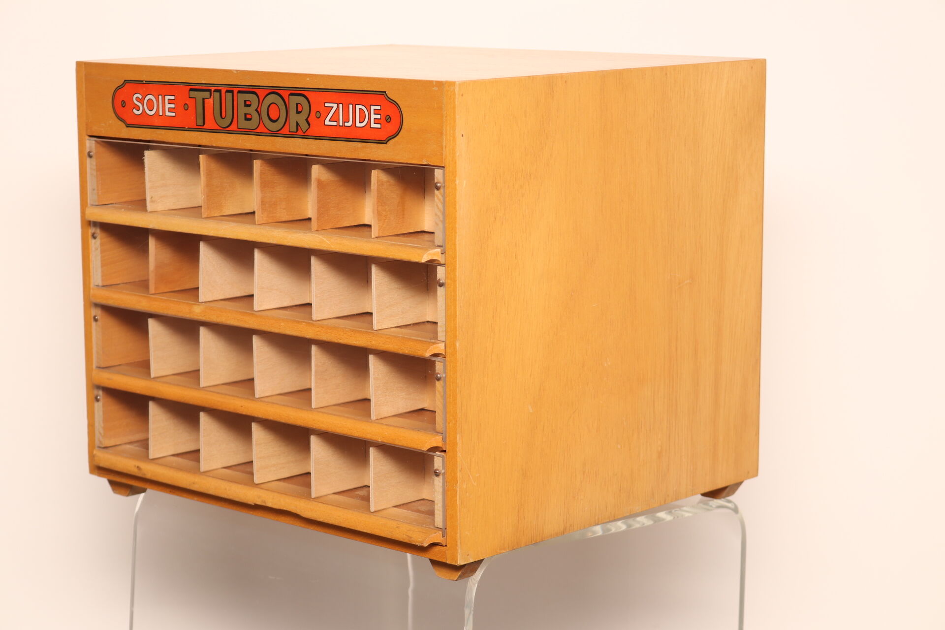 Haberdashery cabinet 'tubor tubca' by porey & fils - belgium 1950's